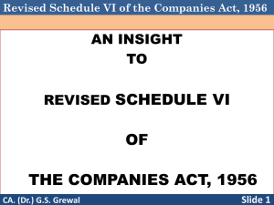 Revised Schedule VI of the Companies Act, 1956