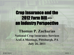 Crop Insurance and the 2012 Farm Bill