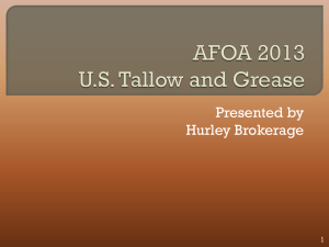 AFOA 2013 U.S. Tallow and Grease - AFOA American Fats and Oils