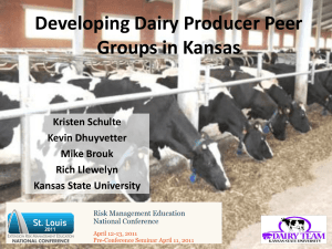 Developing Dairy Producer Peer Groups in Kansas