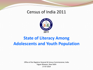 State of Literacy among Adolescents and Youth Population