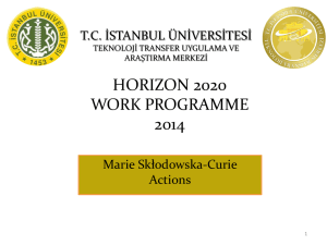 HORIZON 2020 WORK PROGRAMME 2014 * 2015