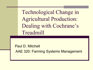Technology Change in Agriculture and Cochrane*s Treadmill
