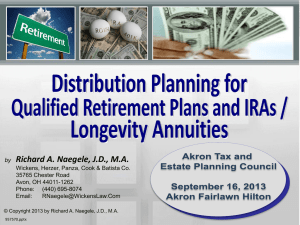 Distribution Planning for Qualified Retirement Plans and IRAs
