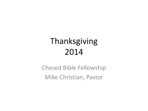 Thanksgiving 2014 - Chesed Bible Fellowship