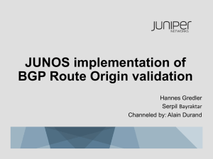JUNOS implementation of BGP Route Origin validation