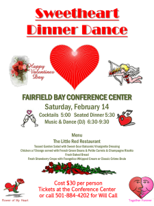 Valentines Day Dance Poster - Fairfield Bay Conference Center