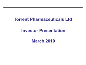 Q3, FY 2010 - Torrent Pharmaceuticals Limited