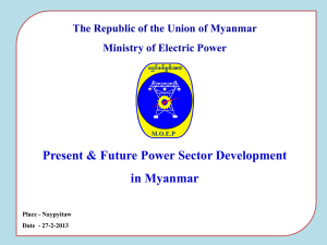 Present and Future Power Sector Development in Myanmar