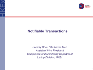 Notifiable Transactions - Hong Kong Exchanges and Clearing Limited