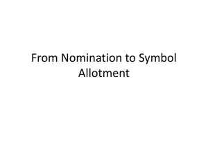 Nomination to Symbol Allotment