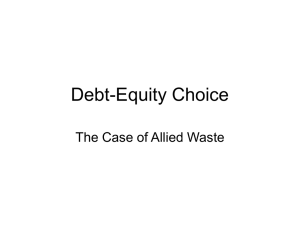 Debt-Equity Choice - Yale School Of Management