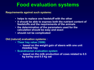 food evaluartin systems