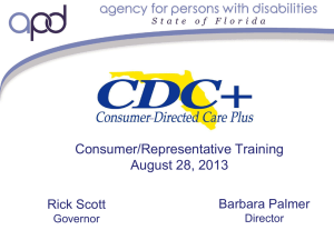 Consumer/Representative Training Presentation