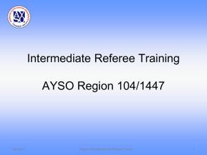 Intermediate Referee Training AYSO Region 104