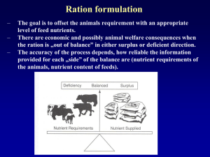 Ration formulation