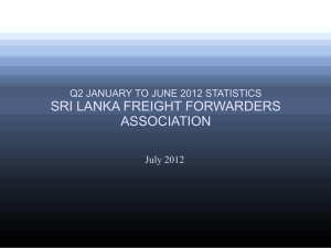 2012 Q2 Only - Sri Lanka Logistics & Freight Forwarders Association