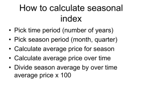 How to calculate seasonal index