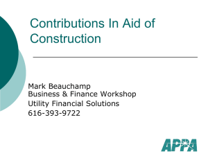 Contributions in Aid of Construction (Line Extension Policies)