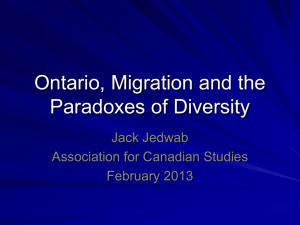 Population growth and paradoxes of diversity Ontario and the ROC