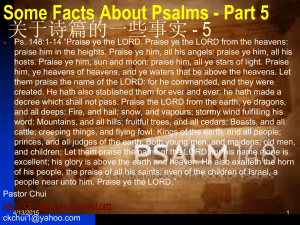 Some Facts About Psalms
