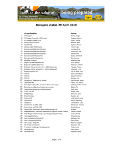 Delegate status 29 April 2010