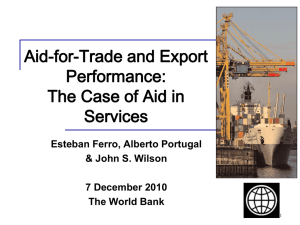 Aid-for-Trade on exports - World Bank Internet Error Page