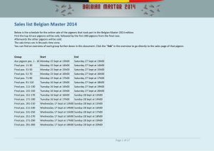 Sales list Belgian Master 2014