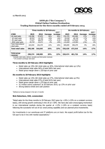 ASOS plc (“the Company”) Global Online Fashion Destination