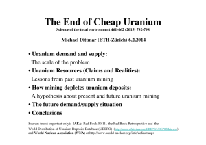 The End of Cheap Uranium - Science for Energy Scenarios