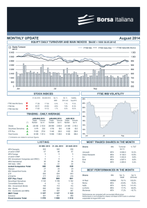 MONTHLY UPDATE August 2014