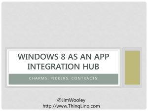 Windows 8 as an Application Integration Hub