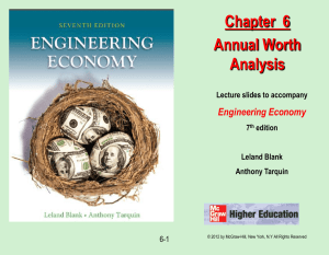 Chapter 6 - Annual Worth Analysis