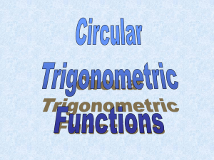 More Circular Trigonometry