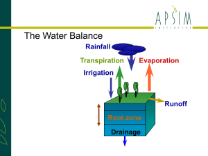 The APSIM Water Balance