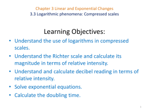 Chapter 3 Linear and Exponential Changes 3.3