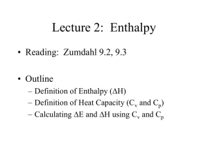 Lecture 2: Enthalpy
