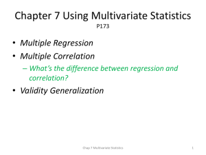 Chap 7 Using Multivariate Statistics