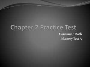 Chapter 2 Practice Test - Consumer Mathx