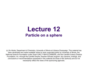 The particle on a sphere - University of Illinois at Urbana