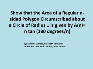 Area of a regular n-sided polygon inside a circle of radius 1