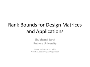 Rank Bounds for Design Matrices and Applications