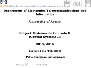 Control System - Universidade de Aveiro › SWEET