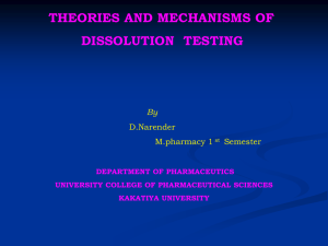Theories and mechanisms of dissolution testing