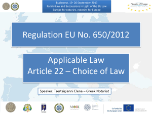 Regulation EU No. 650/2012