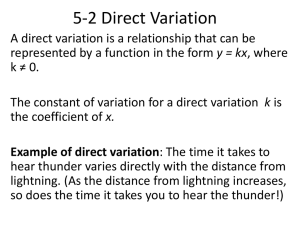 5-2 Direct Variation