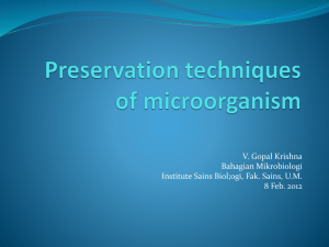 Preservation techniques of microorganism
