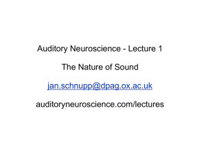 The nature of sound - Auditory Neuroscience