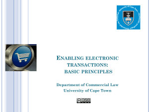 Enabling electronic transactions - e-transactions Law