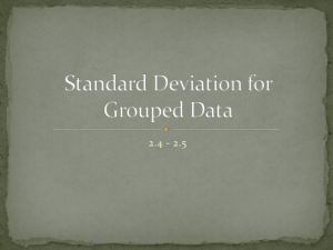 Standard Deviation for Grouped Data